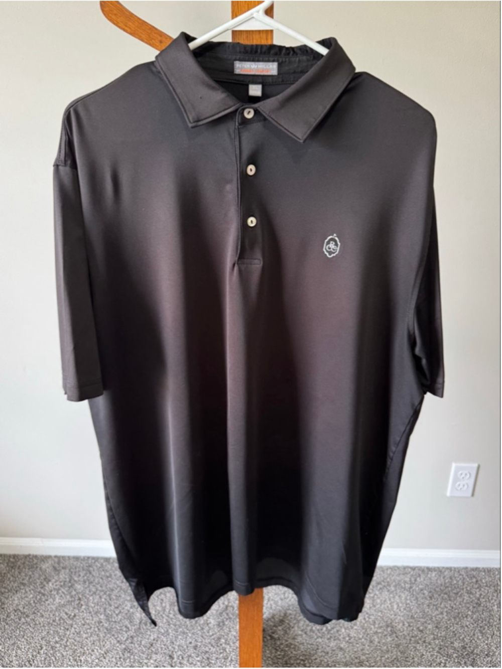Men's Peter Millar Black Summer Comfort Polo Shirt XL